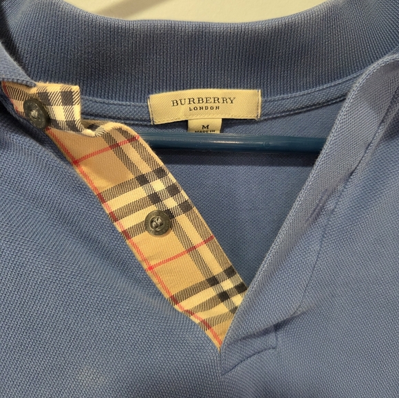 Burberry Blue Nova Check Polo Shirt Short Sleeve Men's Size M - Picture 3 of 7